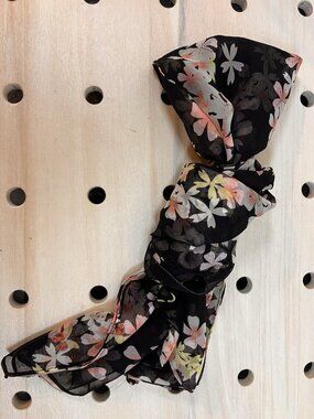 Anne Namba Hawaii Capalet Wrap Silk Floral Scarf OS Made in USA Convertible 58”